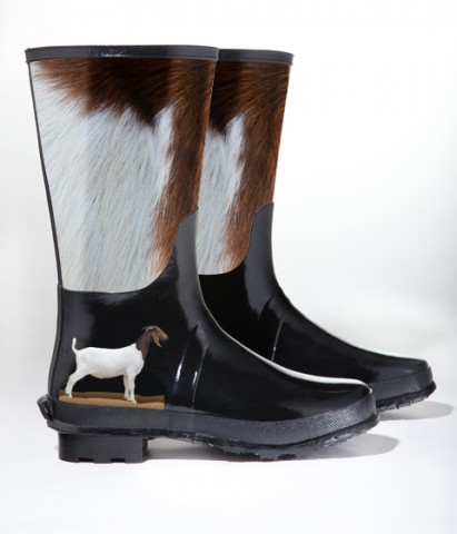 Goat Sheep Print Pattern Men Women Leather Boots main image 1